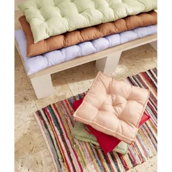 Tapis rectangulaire déco chindi rayures multicolores 70x140cm