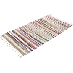 Tapis rectangulaire déco chindi rayures multicolores 60x80cm < Gifi Discount