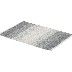 Tapis rectangulaire dégradé rayure blanche et bleue
