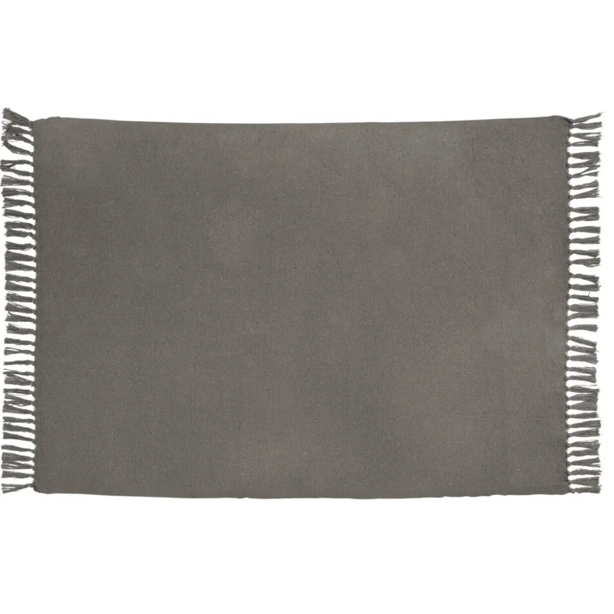 Tapis rectangulaire à franges en fibres couleur unie 120x180cm (3 modèles)