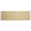 Tapis rectangulaire à franges en jute et coton marron 60x180cm