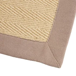 Tapis rectangulaire jute et bord uni 50x80cm (2 modèles noir ou marron)