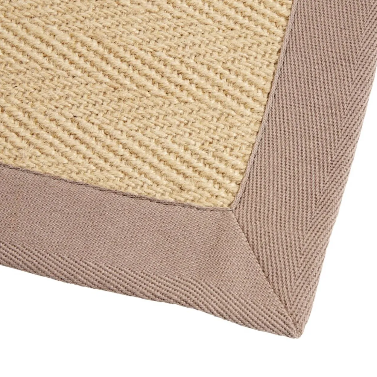 Tapis rectangulaire jute et bord uni 50x80cm (2 modèles noir ou marron)