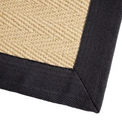 Tapis rectangulaire jute et bord uni 50x80cm (2 modèles noir ou marron)