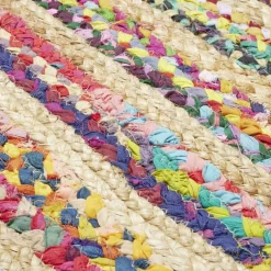 Tapis rectangulaire jute et coton Chindi multicolore 120x170cm