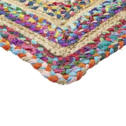 Tapis rectangulaire jute et coton Chindi multicolore 120x170cm