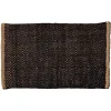Tapis rectangulaire jute noir beige 60x90 cm