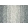 Tapis rectangulaire rayure blanche et bleue