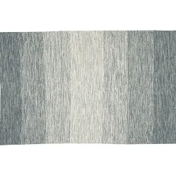 Tapis rectangulaire rayure blanche et bleue