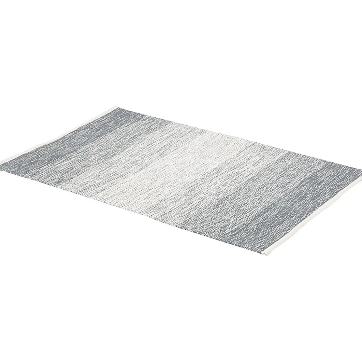 Tapis rectangulaire rayure blanche et bleue