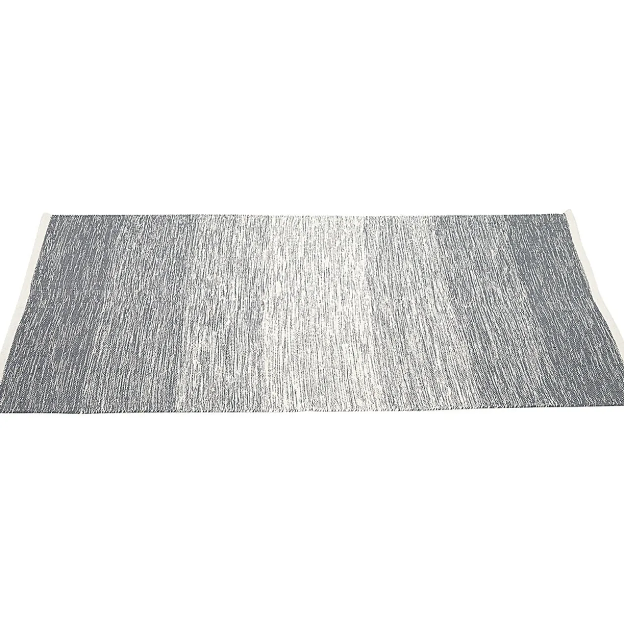 Tapis rectangulaire rayure blanche et bleue