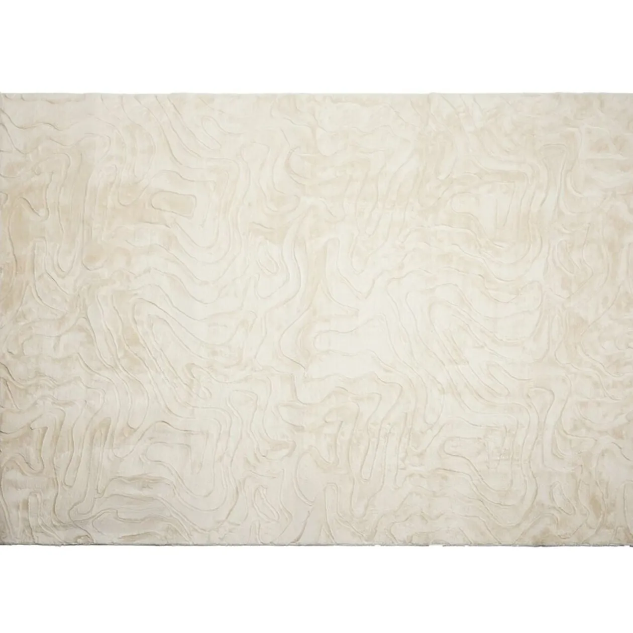 Tapis rectangulaire texturé polyester beige 160x230cm (2 modèles)