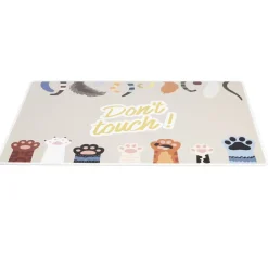 Tapis repose gamelle animaux Don't touch plastique 32x43cm