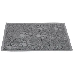 Tapis repose gamelle gris pour chat en silicone
