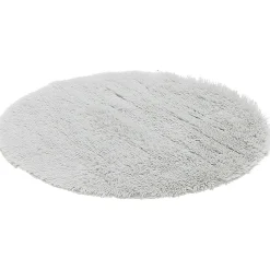 Tapis rond fourrure Shaggy gris clair