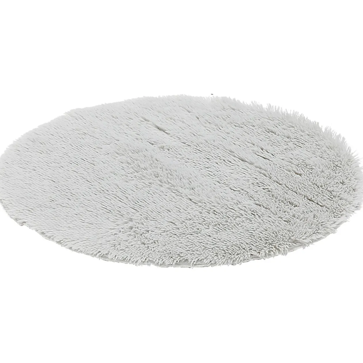 Tapis rond fourrure Shaggy gris clair