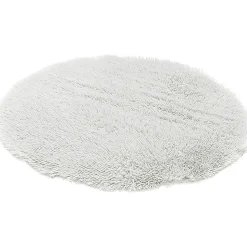 Tapis rond fourrure Shaggy gris clair