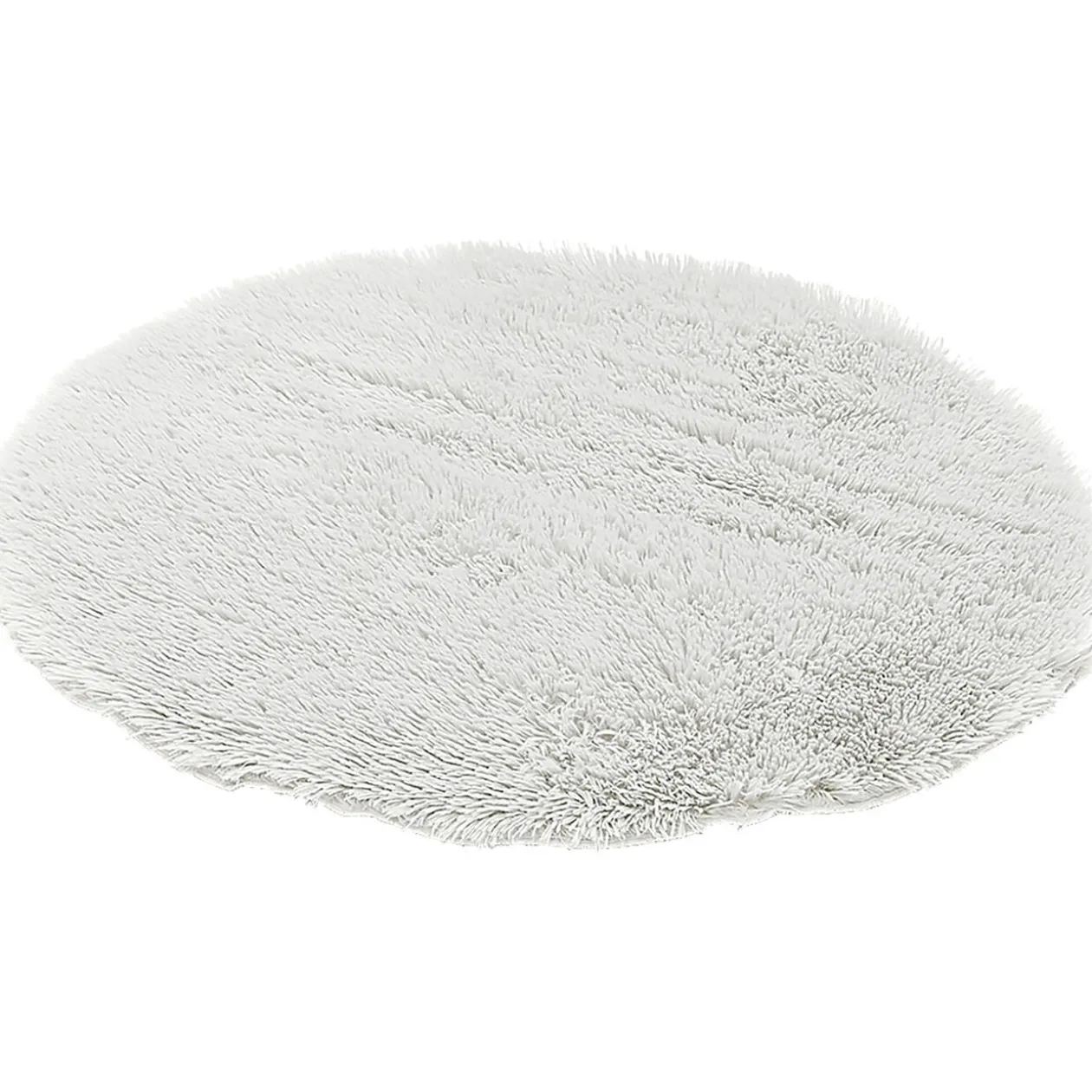 Tapis rond fourrure Shaggy gris clair