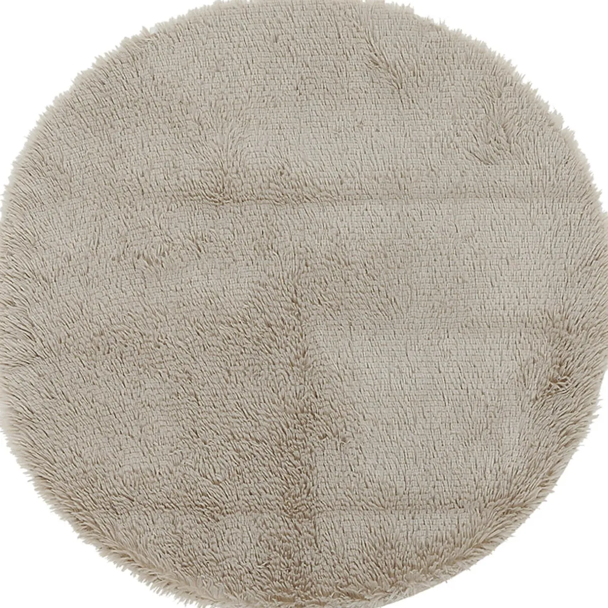 Tapis rond fourrure Shaggy taupe < Gifi Clearance