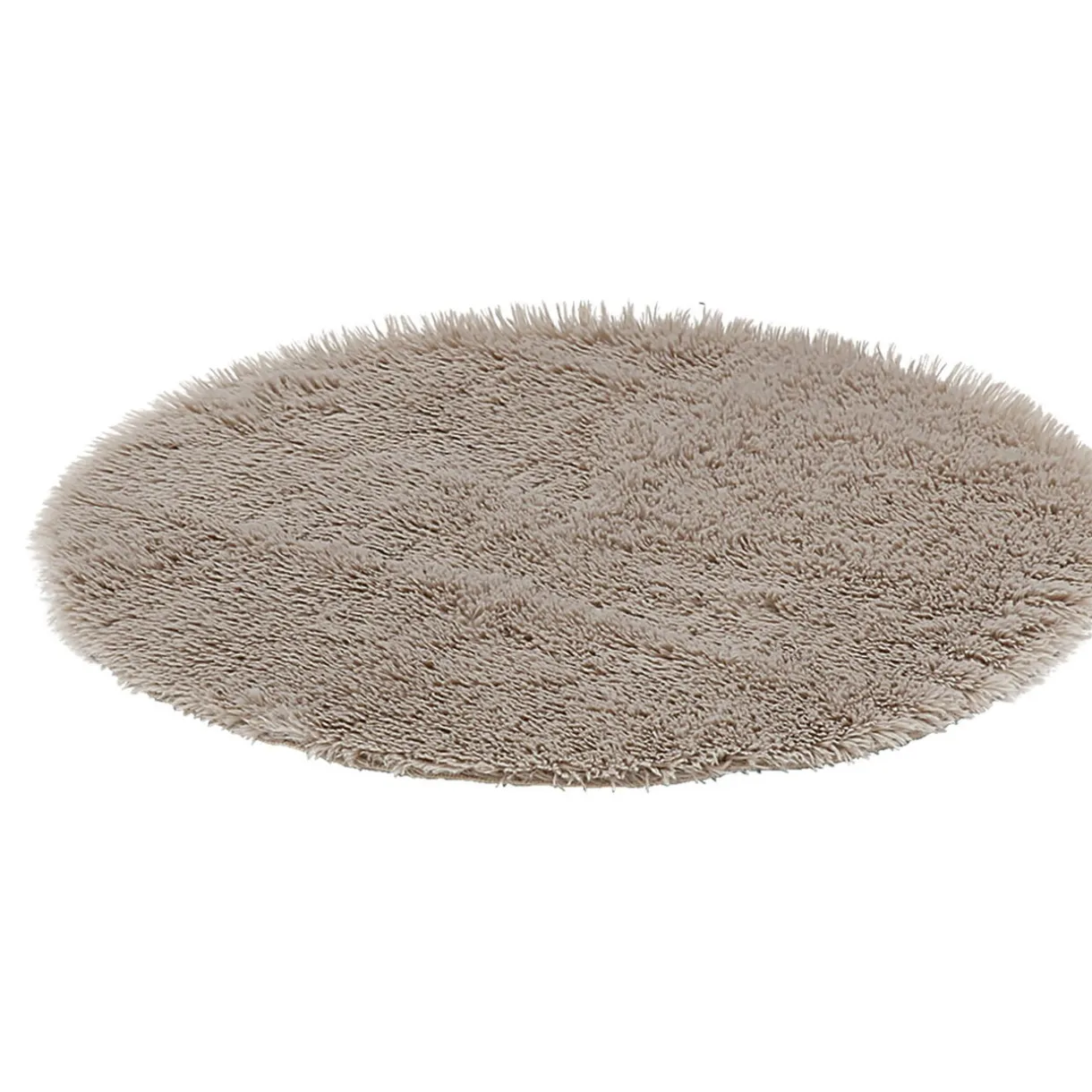 Tapis rond fourrure Shaggy taupe < Gifi Clearance