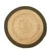 Tapis rond jute naturel contour vert Ø90cm < Gifi Outlet