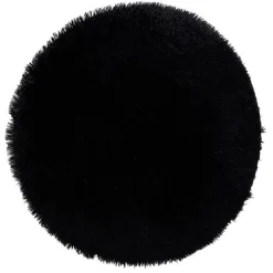 Tapis rond shaggy noir Ø80 cm < Gifi New