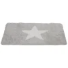 Tapis salle de bain gris motif étoile 45x75 cm