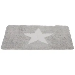 Tapis salle de bain gris motif étoile 45x75 cm