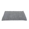 Tapis salle de bain rectangulaire polycoton quadrillé gris 45x70cm < Gifi New