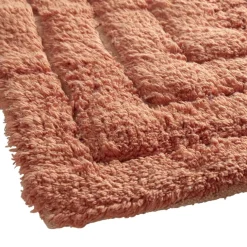 Tapis salle de bain rectangulaire coton terracotta 45x70cm < Gifi Clearance