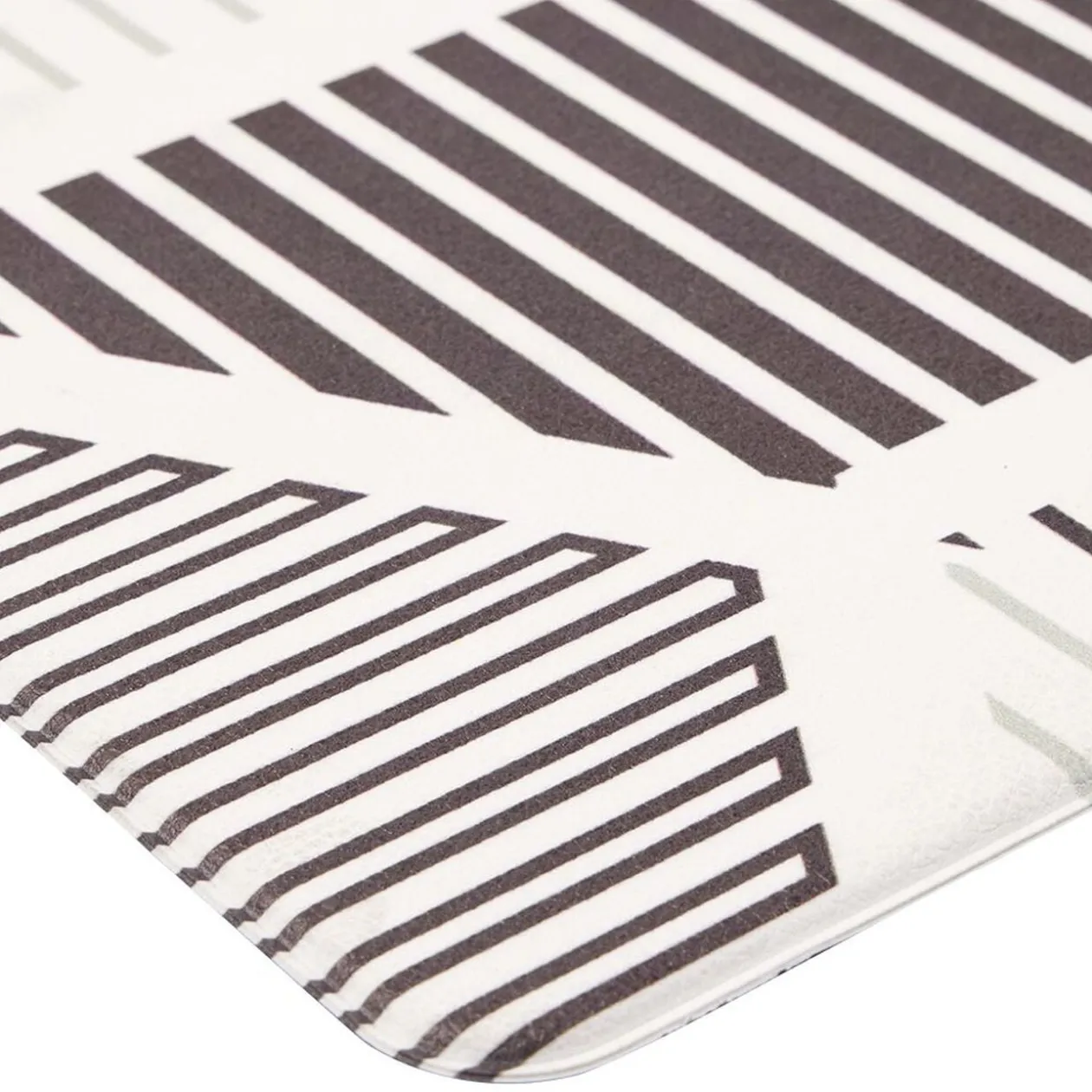 Tapis vinyle confort imprimé noir et blanc 100x50cm