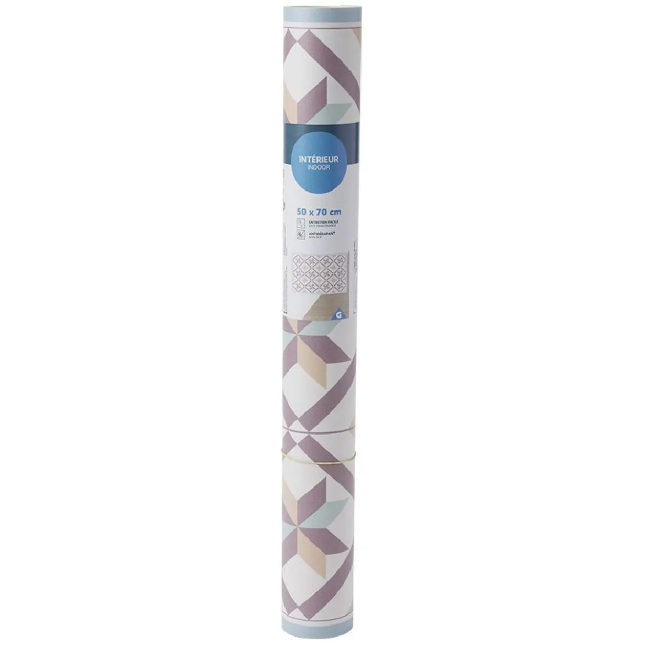 Tapis vinyle motifs carreaux de ciment rosés 50x70cm