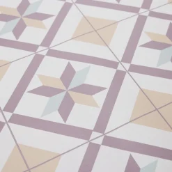 Tapis vinyle motifs carreaux de ciment rosés 50x70cm
