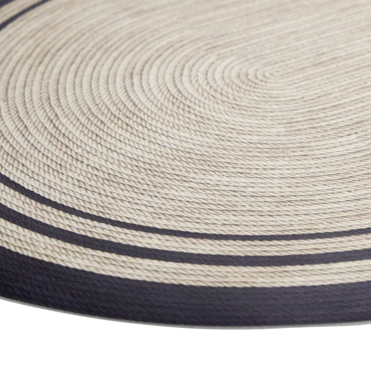 Tapis vinyle ovale imprimé tressé naturel et noir 38x60cm < Gifi Discount