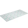 Tapis vinyle rectangulaire motif carreau de ciment beige et bleu 50x100cm