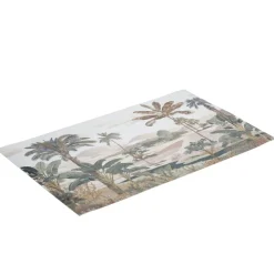 Tapis vinyle rectangulaire paysage exotique tons vert et marron 38x60cm < Gifi New