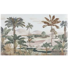 Tapis vinyle rectangulaire paysage exotique tons vert et marron 38x60cm < Gifi New