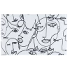 Tapis vinyle rectangulaire visages line art esprit Picasso blanc noir 38x60cm < Gifi Clearance