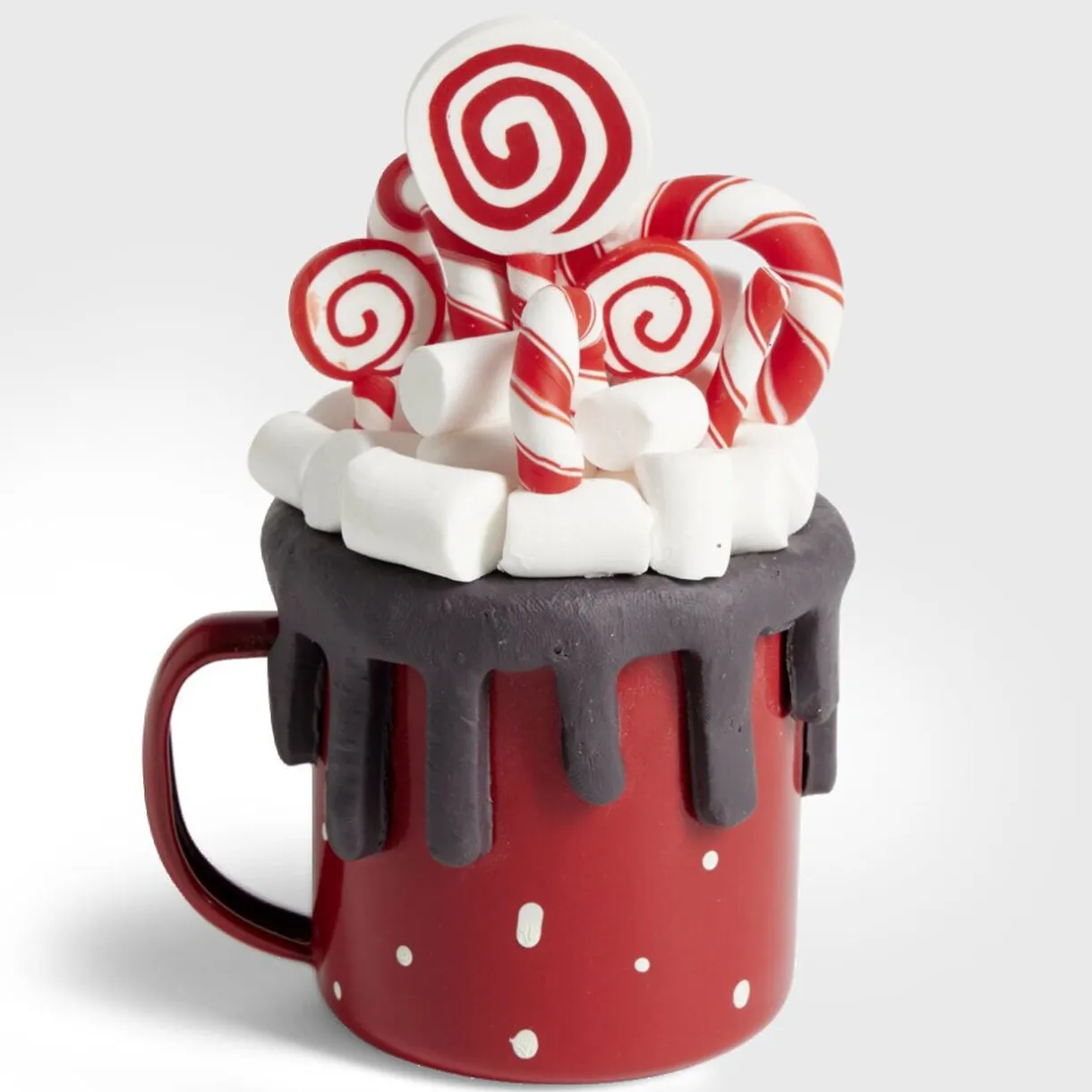 Tasse décoration sucre d'orge métal et argile H12,5cm < Gifi New