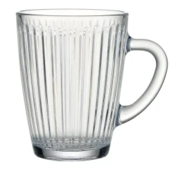 Tasse en verre transparent strié Ø9xH7cm