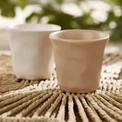 Tasse expresso 10cl forme organique céramique blanc Ø6xH6,3cm < Gifi Outlet