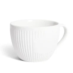 Tasse porcelaine 42cl strie embossée blanche