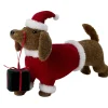 Teckel de Noël à poser marron et rouge L32cm < Gifi Sale