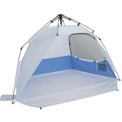 Tente de plage pop-up fibre de verre et polyester bleu 220x150xH144cm < Gifi Hot