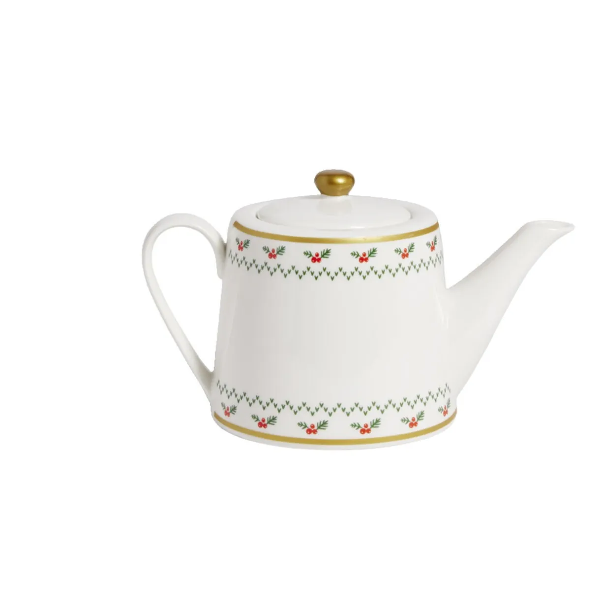 Theière de Noël 1,2L blanche et dorée motifs houx < Gifi New