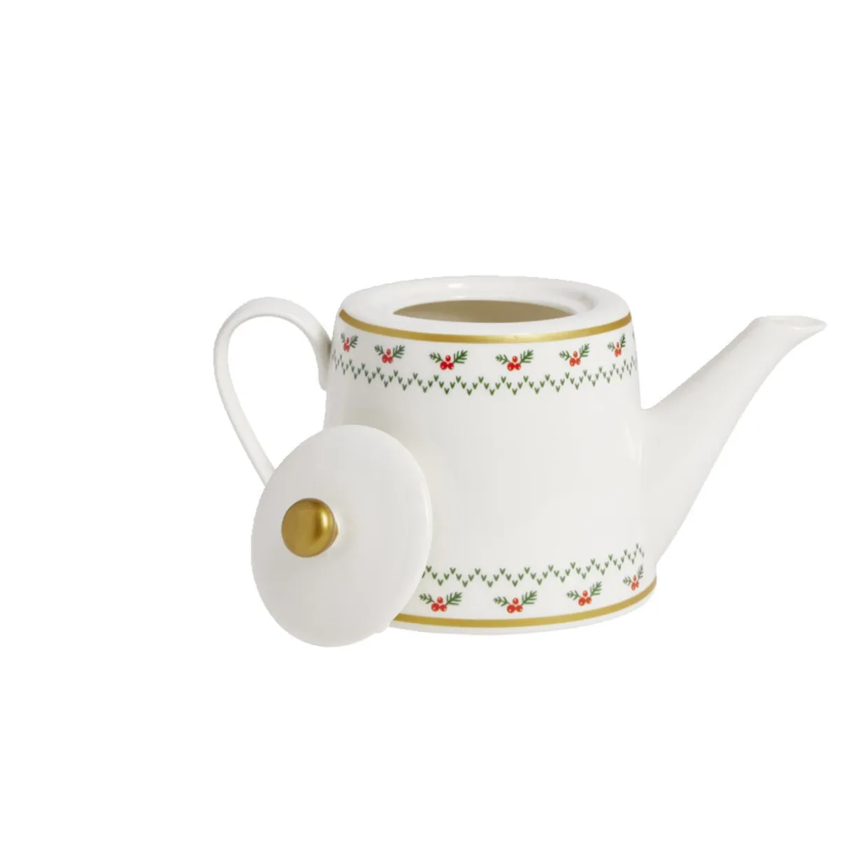 Theière de Noël 1,2L blanche et dorée motifs houx < Gifi New