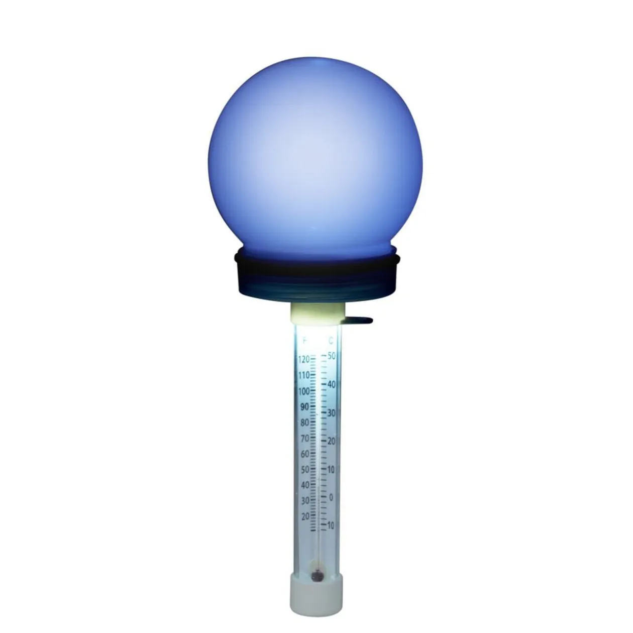 Thermomètre piscine solaire boule lumineuse changement de couleur Ø8xH23cm