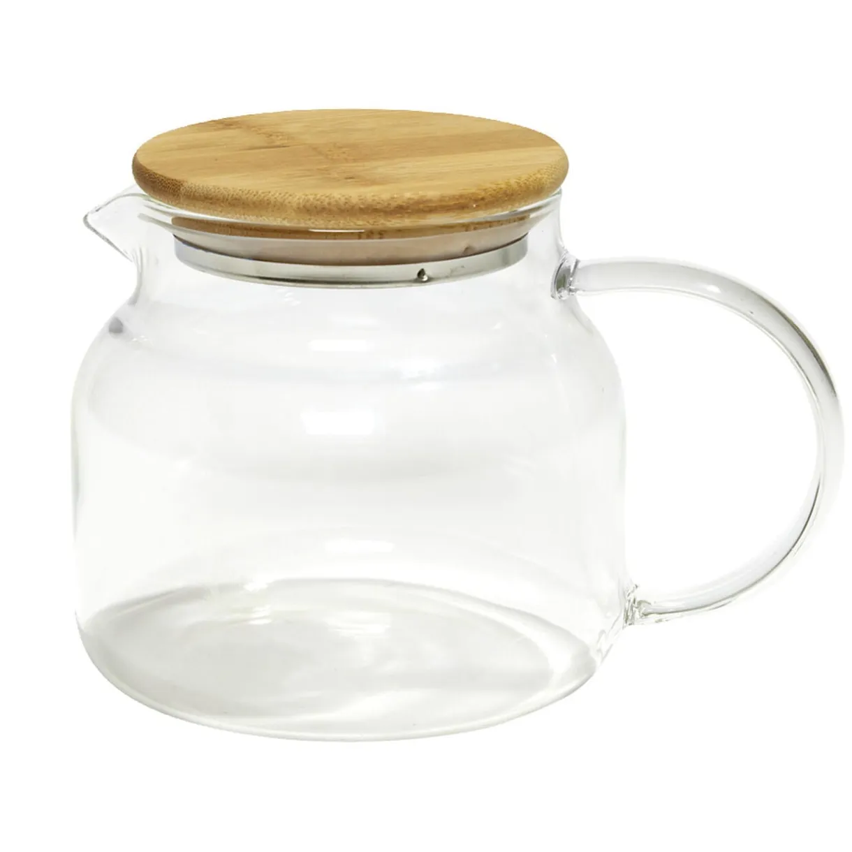 Théière transparente 640ml couvercle en bois < Gifi New