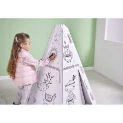Tipi à colorier carton blanc < Gifi