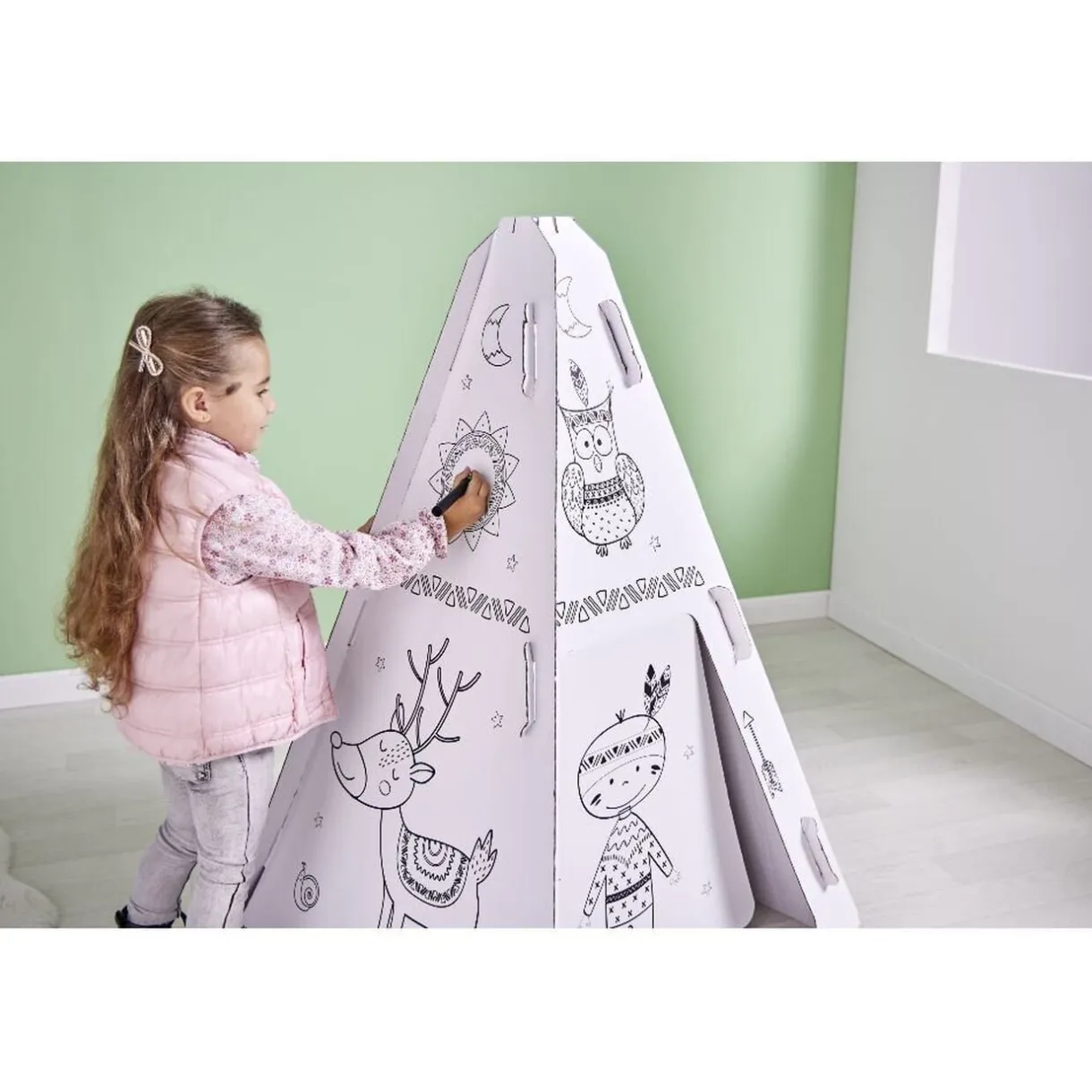 Tipi à colorier carton blanc < Gifi